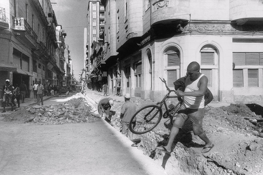Havana, 2017: road works in Havana Centro.