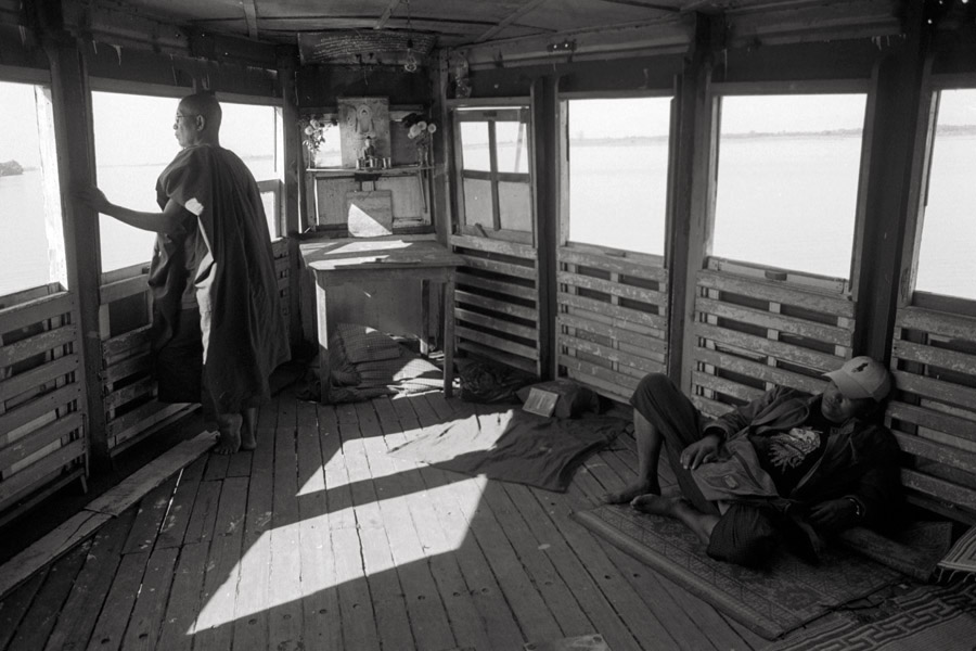 Thanlwin River, 2011: on the slow ferry from Mawlamyine to Hpaan. The ferry has been since been discontinued due to availability of road transport, and now only small tourist boats still ply this route.