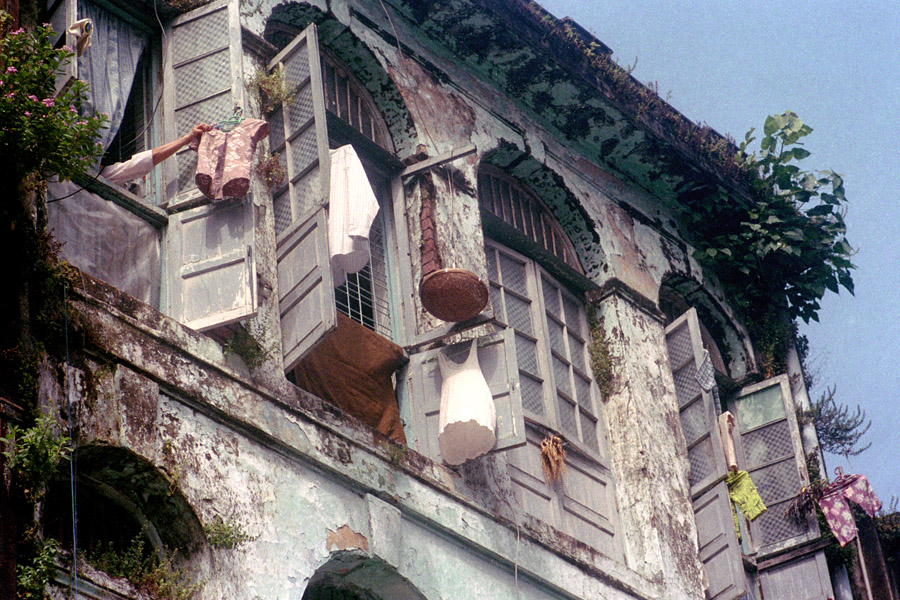 Yangon 2013: still many people living in crumbling colonial buildings.
