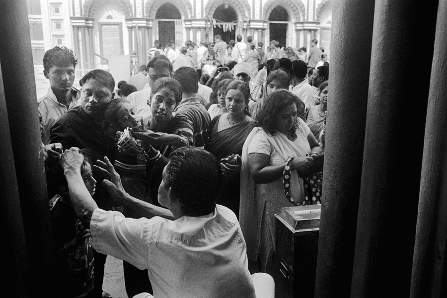 Kolkata, India 2014: receiving blessings at the stunning Dakshineswar Temple.